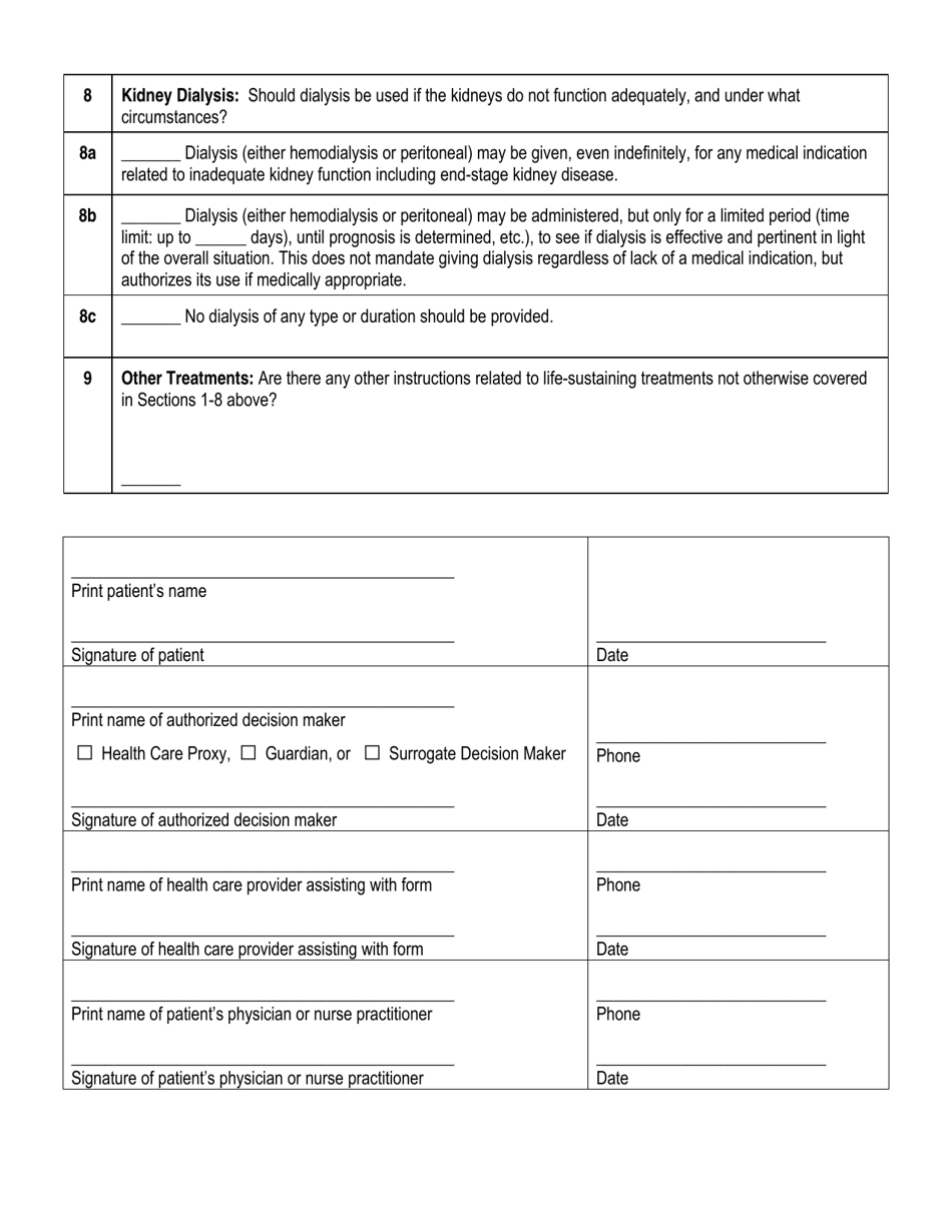 Health Care Decision Making Worksheet - Maryland, Page 5