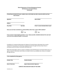 Form CMS284B Self-disclosure of Criminal History - Illinois, Page 2