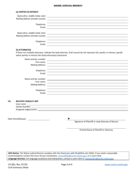 Form CV-001 Civil Summary Sheet - Maine, Page 4