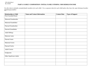 Form CFS458-B Part I Family Composition / Initial Family Finding / Household Income - Illinois, Page 2