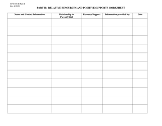 Form CFS458-B Part II Relative Resources and Positive Supports Worksheet - Illinois, Page 2