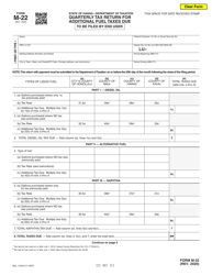 Document preview: Form M-22 Quarterly Tax Return for Additional Fuel Taxes Due - Hawaii