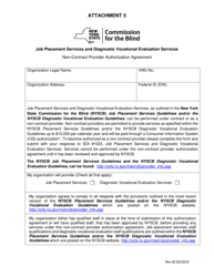 Document preview: Attachment 5 Job Placement Services and Diagnostic Vocational Evaluation Services Non-contract Provider Authorization Agreement - New York
