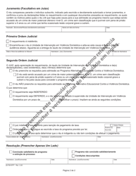 Form JD-FM-97PT Family Violence Education Program Application, Orders and Disposition - Connecticut (Portuguese), Page 2
