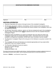 Form DOC05-311 Resolution Investigation Report - Washington, Page 2