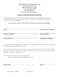 Form 405 &quot;Request for Administrative Review&quot; - Alaska