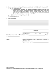 Form CIV-731 Affidavit of Compliance With Eviction Moratoriums During Covid-19 Pandemic (SEC. 4023 of Federal CARES Act and CDC Order Temporarily Halting Residential Evictions) - Alaska, Page 2