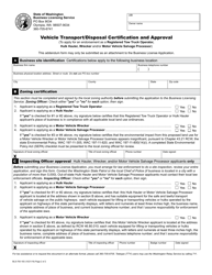 Form BLS-700-183 Vehicle Transport/Disposal Addendum - Washington, Page 2