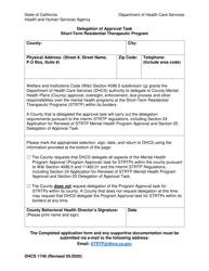 Document preview: Form DHCS1740 Delegation of Approval Task Short-Term Residential Therapeutic Program - California