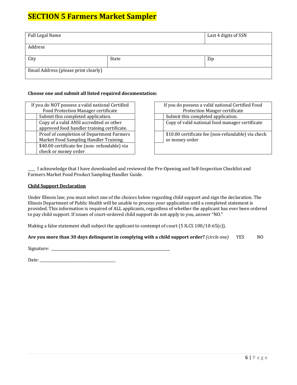 Manufactured Food Application - Illinois, Page 6