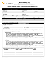 Document preview: Form FA-168 Multiple Sclerosis Agents Prior Authorization Request Form - Nevada