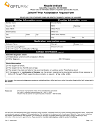 Document preview: Form FA-171 Zelnorm Prior Authorization Request Form - Nevada
