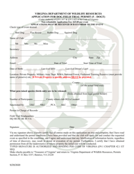 Document preview: Application for Dog Field Trial Permit (5 - Dogt) - Virginia
