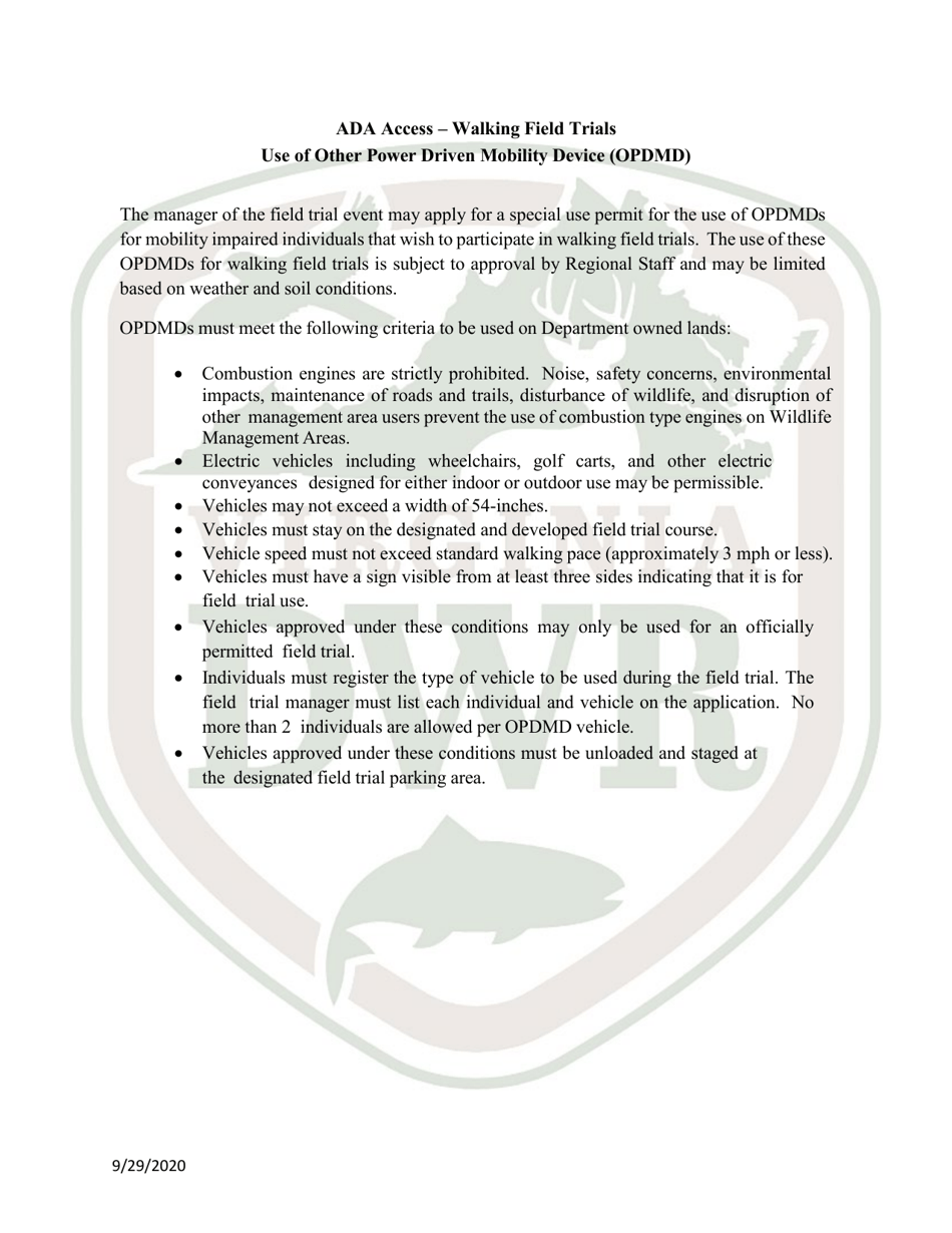 Application for Dog Field Trial Permit (5 - Dogt) - Virginia, Page 6