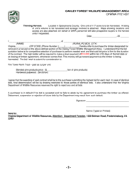 Oakley Forest Wildlife Management Area Timber Sale Contract (North) - Virginia, Page 3