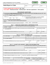 DLSE WCA Form 1 &quot;Initial Report or Claim&quot; - California