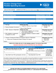 Election Change Form Flexible Spending Account - Delaware