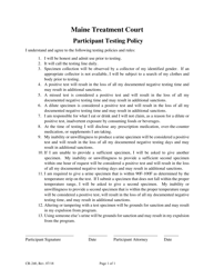 Form CR-240 &quot;Participant Testing Policy&quot; - Maine