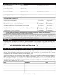 Disabled Homeowners&#039; Exemption Initial Application - New York City (French), Page 2