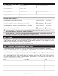Senior Citizen Homeowners&#039; Exemption Initial Application - New York City (French), Page 2