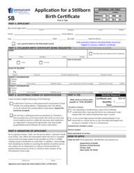 Document preview: Form HD02090F Application for a Stillborn Birth Certificate - Pennsylvania