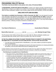 Document preview: Form 12-H Provisional Ballot Notice - Ohio (English/Spanish)