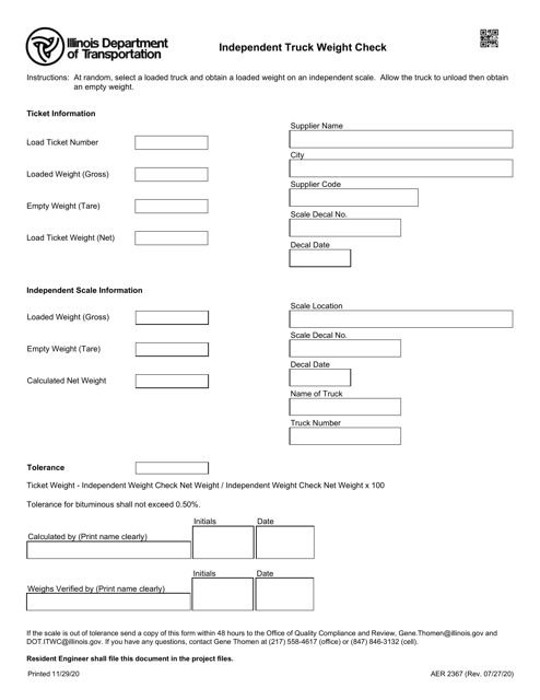 Form AER2367  Printable Pdf