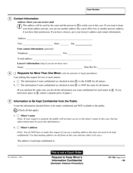 Form DV-160 Request to Keep Minor's Information Confidential - California, Page 2