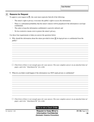 Form DV-160 Request to Keep Minor's Information Confidential - California, Page 4