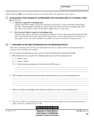 Form DV-160 Request to Keep Minor's Information Confidential - California, Page 5