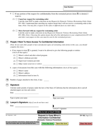 Form DV-160 Request to Keep Minor's Information Confidential - California, Page 6