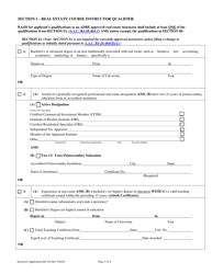 Form ED-101 Real Estate Instructor Approval/Renewal/Change Application - Arizona, Page 2