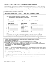 Form ED-101 Real Estate Instructor Approval/Renewal/Change Application - Arizona, Page 4