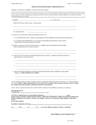 Document preview: Formulario 3F006S Solicitud Para Revision Administrativa - Texas (Spanish)
