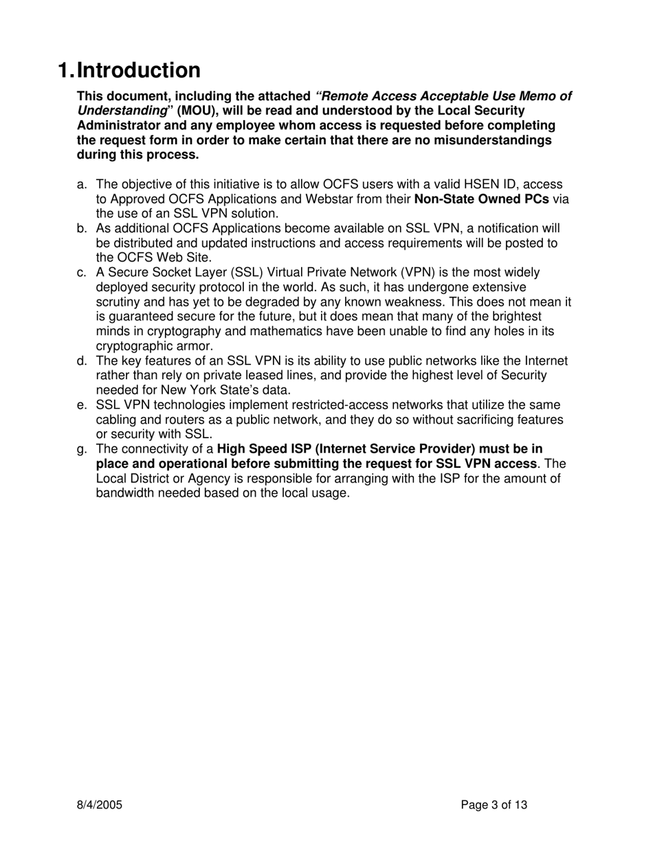 Instructions for Form OCFS-4827 Ssl Vpn Request for Access to Approved Ocfs Applications for Local District and Agency Use on Non-state Owned Pcs - New York, Page 3