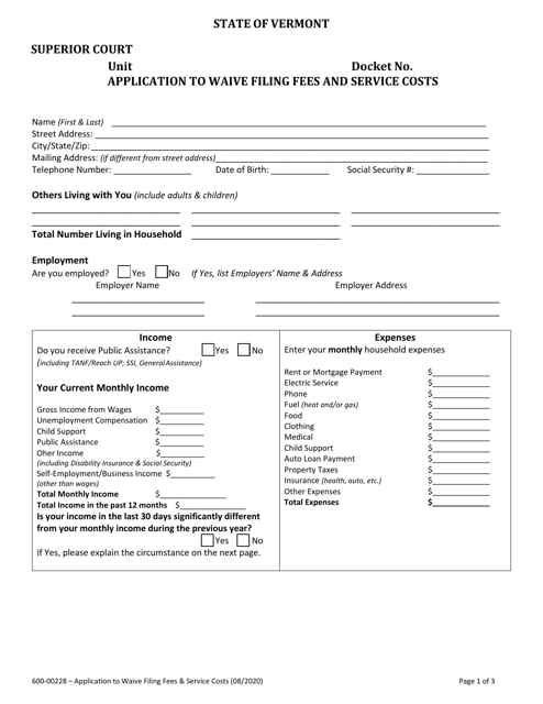 Form 600-00228  Printable Pdf