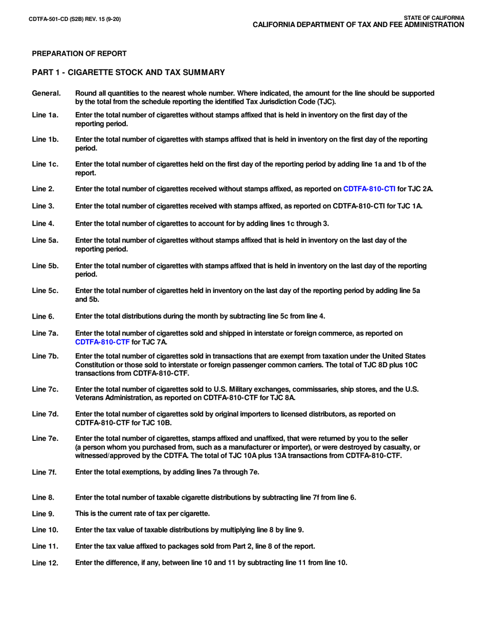 Form CDTFA-501-CD Cigarette Distributor / Importer Tax Report - California, Page 4