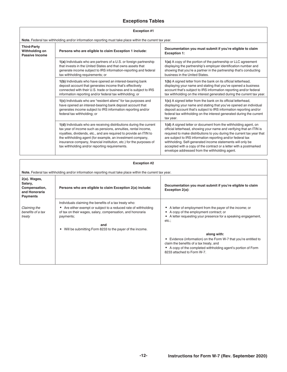 Instructions for IRS Form W-7 Application for IRS Individual Taxpayer Identification Number, Page 12