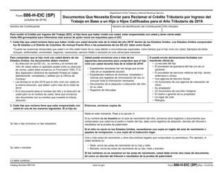 Document preview: IRS Formulario 886-H-EIC (SP) Documentos Que Necesita Enviar Para Reclamar El Credito Tributario Por Ingreso Del Trabajo En Base a Un Hijo O Hijos Calificados (Spanish)