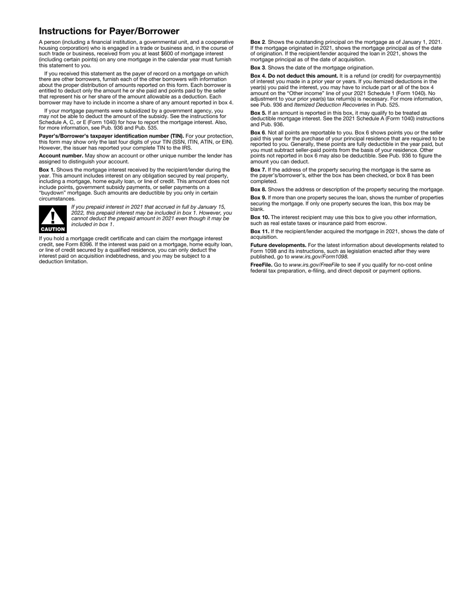 IRS Form 1098 Mortgage Interest Statement, Page 4