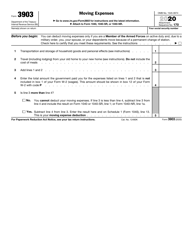 Document preview: IRS Form 3903 Moving Expenses