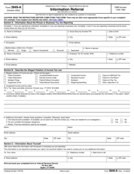 Document preview: IRS Form 3949-A Information Referral