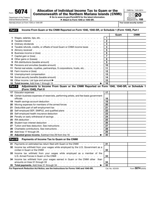 IRS Form 5074 2020 Printable Pdf