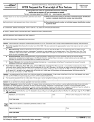 IRS Form 4506-C Ives Request for Transcript of Tax Return