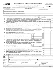 IRS Form 8752 Required Payment or Refund Under Section 7519