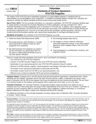 IRS Form 13615 Volunteer Standards of Conduct Agreement - Vita/Tce Programs