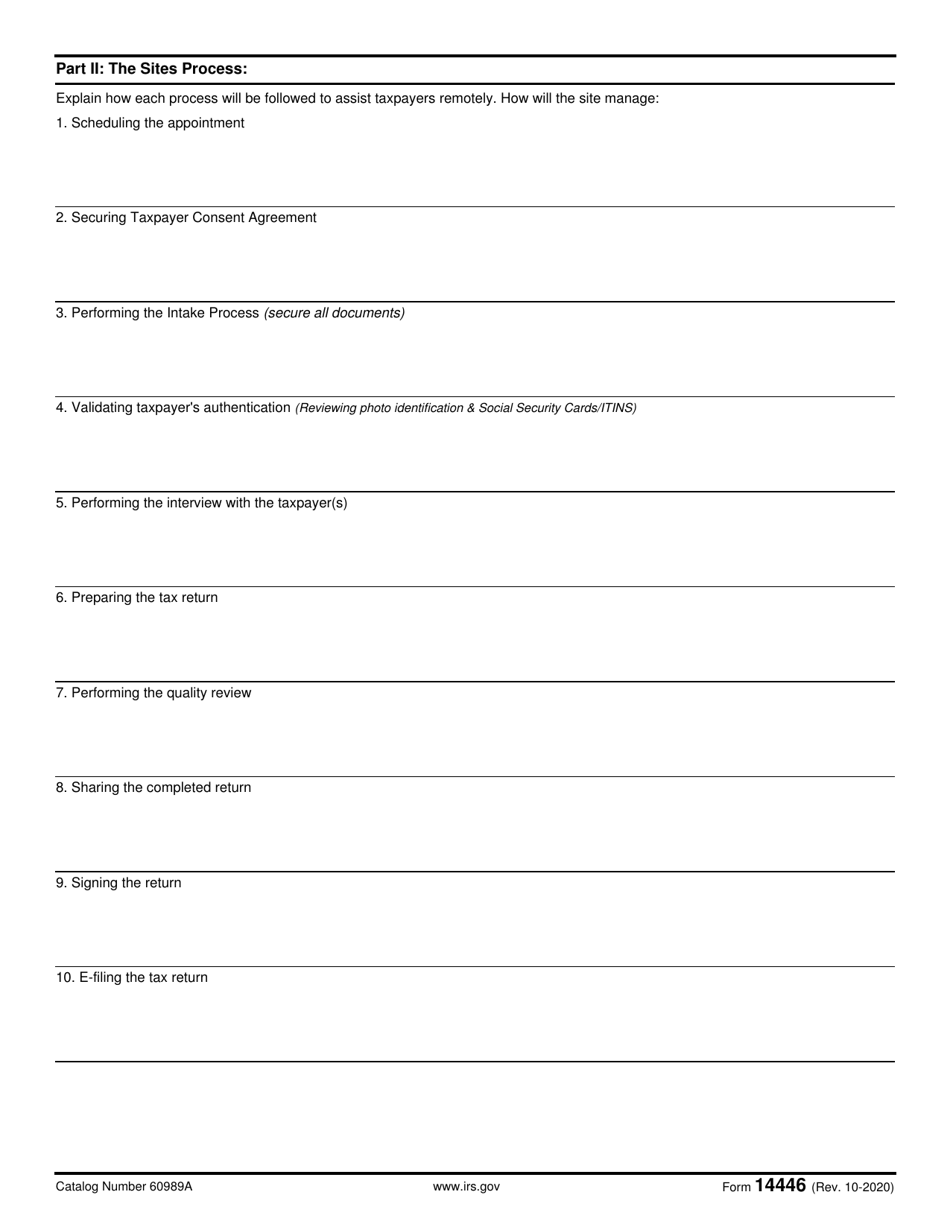 IRS Form 14446 Virtual Vita / Tce Taxpayer Consent, Page 2