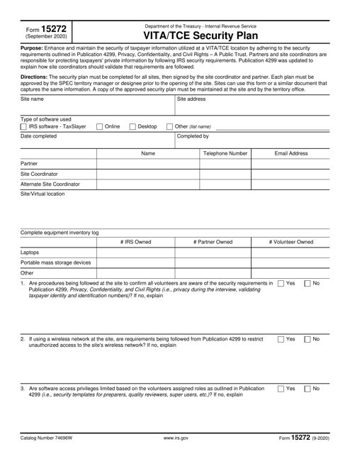 IRS Form 15272  Printable Pdf