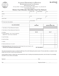 Document preview: Form B&L: MFT-BLDR Motor Fuel Blender Monthly Fuel Tax Return - Alabama