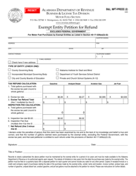 Document preview: Form B&L: MFT-PREEE (2) Exempt Entity Petition for Refund - Alabama